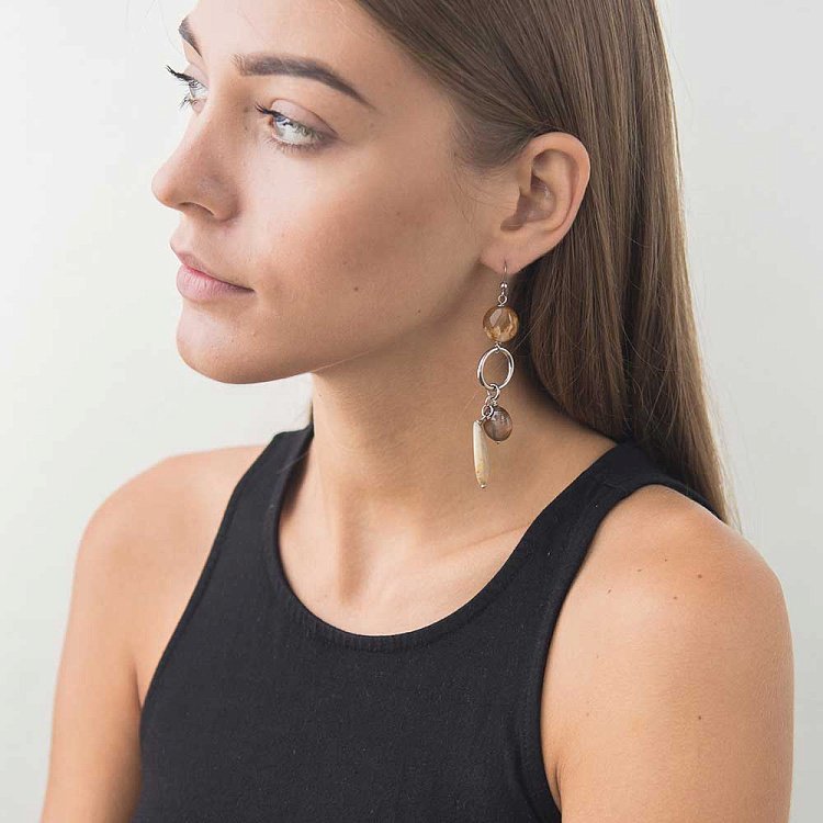 Сережки з агатом 184с9 Сережки з агатом 184с9 від ювелірного магазину Онікс