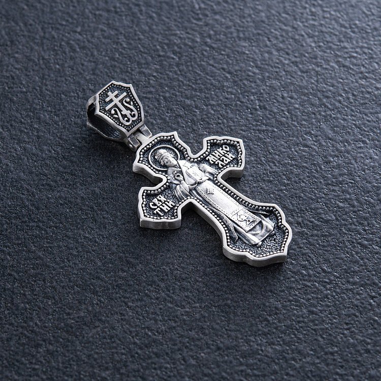 Православний хрест "Розп'яття Христове. Св. Миколай Чудотворець" кд-9 від ювелірного магазину Онікс - 1