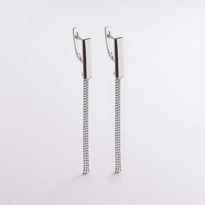 Срібні сережки з ланцюжками 123481