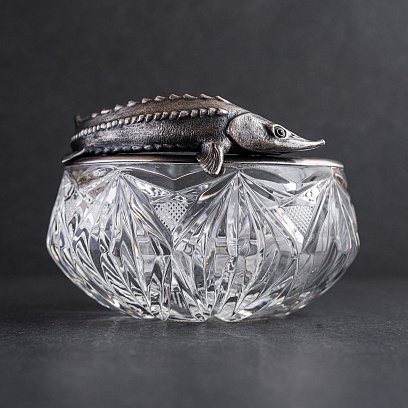 Серебряная фигура с осетром ручной работы 23123 №2