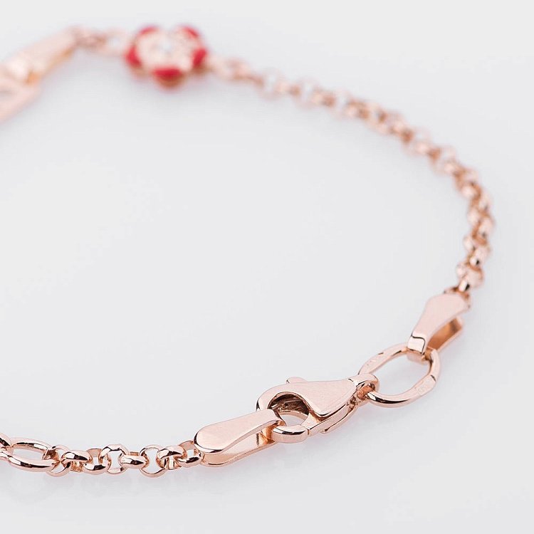 Золотий дитячий браслет "Серце і квітка" б02518 від ювелірного магазину Онікс - 2