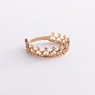 Золотое кольцо "Корона" (фианиты) к05887 от ювелирного магазина Оникс