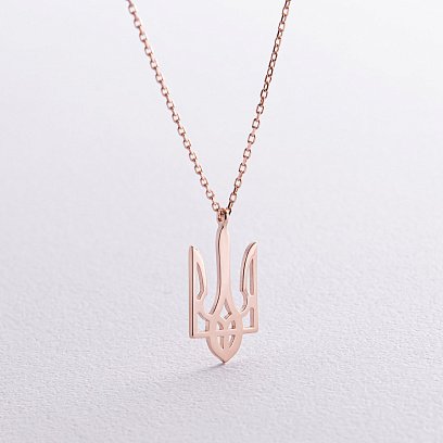 Кольє "Герб України - Тризуб" у червоному золоті (великий) кол02414 №2