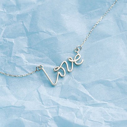 Колье "Love" в желтом золоте кол02267 №9