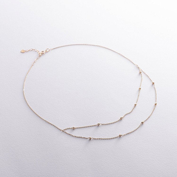 Подвійне кольє "Кульки" у жовтому золоті кол02453 від ювелірного магазину Онікс - 2