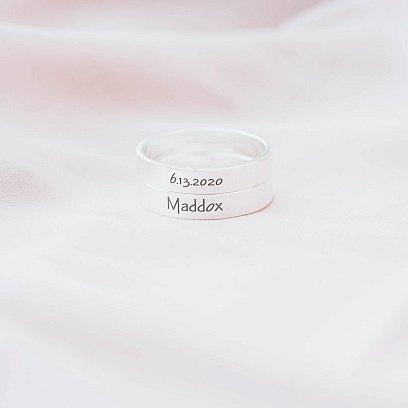 Серебряное кольцо с гравировкой 112565 №10