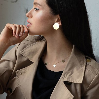 Кольє "Монетки" в жовтому золоті (5 шт) кол01438 №2