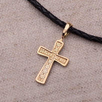 Срібний хрестик з позолотою 132462 №4