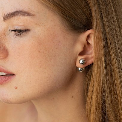 Срібні сережки "Кульки" 121532 №6