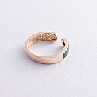 Золотое кольцо с бриллиантами и малахитом кб0500sc от ювелирного магазина Оникс - 4