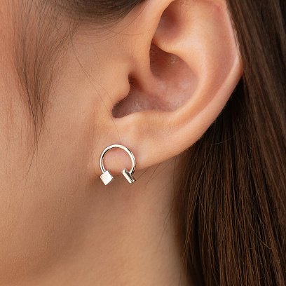 Сережки - пусети "Дарсі" у білому золоті с08317