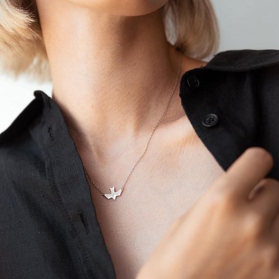 Срібне кольє "Ластівка" 181004 №5