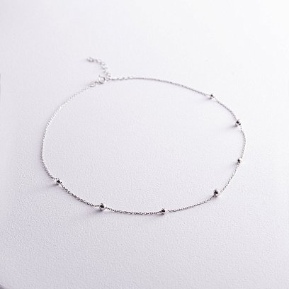 Колье "Шарики" в белом золоте кол02226