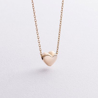 Золотое колье с сердечком кол01339