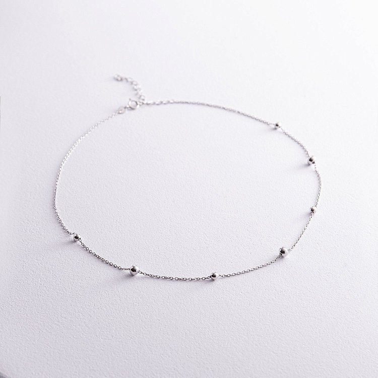 Колье "Шарики" в белом золоте кол02226 от ювелирного магазина Оникс