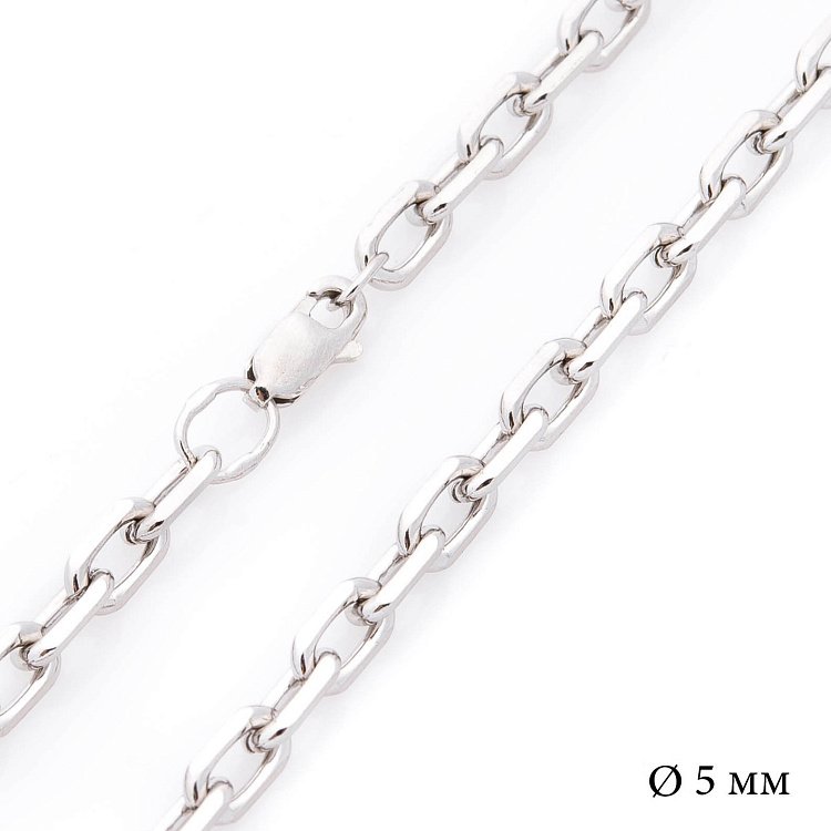 Срібний родований ланцюжок. Якірне плетіння р011682 від ювелірного магазину Онікс