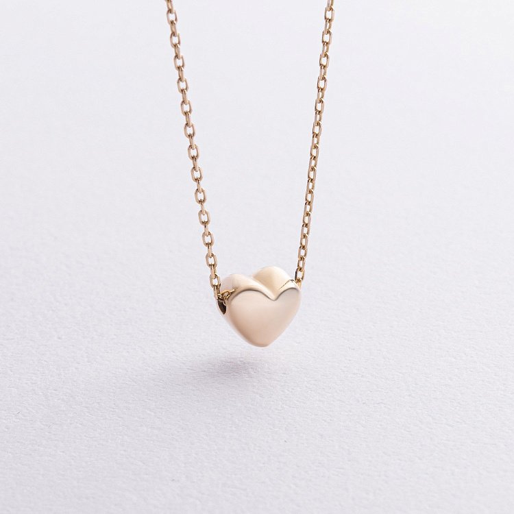 Золотое колье с сердечком кол01339 от ювелирного магазина Оникс