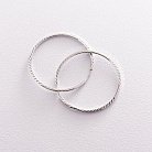 Серьги - кольца в белом золоте (3.9 см) с07150 от ювелирного магазина Оникс