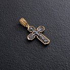 Серебряный крестик с чернением и позолотой 132855 от ювелирного магазина Оникс - 1
