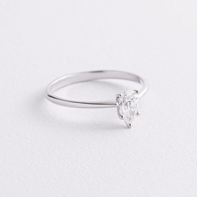 Помолвочное золотое кольцо с бриллиантом 245701121 №2