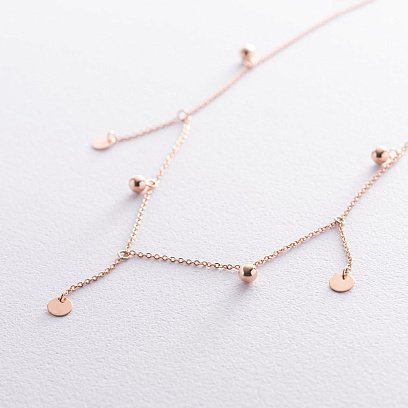 Золотое колье с монетками 860390 №3