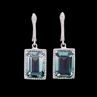 Серебряные серьги с фианитами 121130 №3