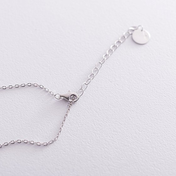 Серебряное колье "Сердечки" 18942 №4