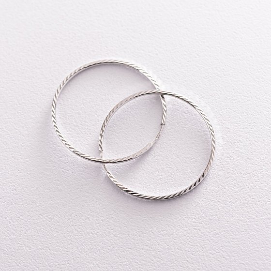 Серьги - кольца в белом золоте (3.9 см) с07150