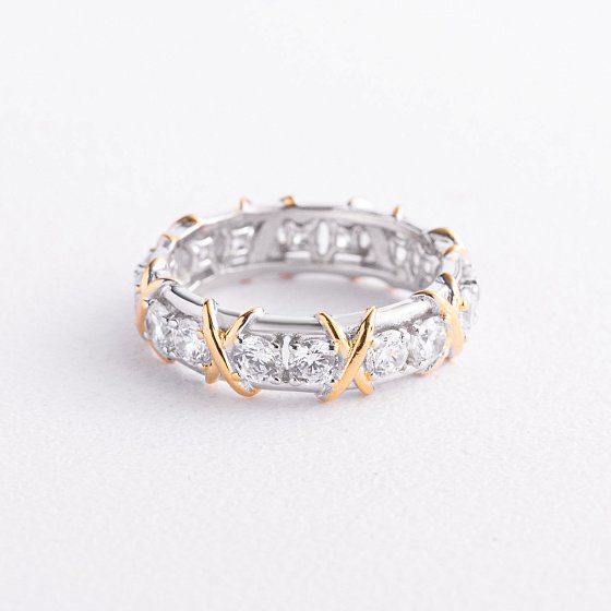 Серебряное кольцо "Rosie" с фианитами 112857 №3