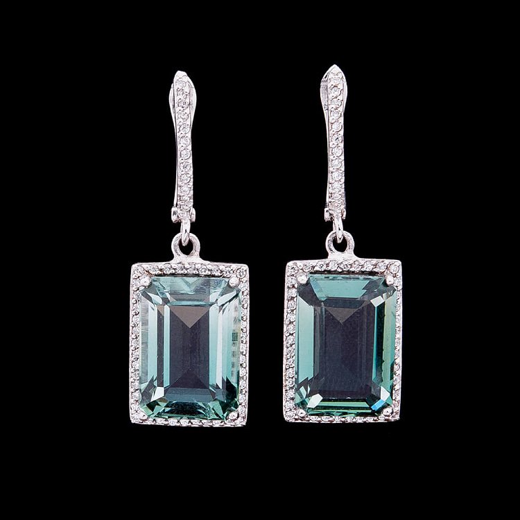 Серебряные серьги с фианитами 121130 от ювелирного магазина Оникс - 2