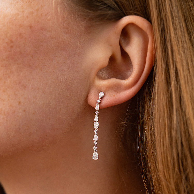 Золоті сережки - пусети з діамантами сб0593nl від ювелірного магазину Онікс - 3