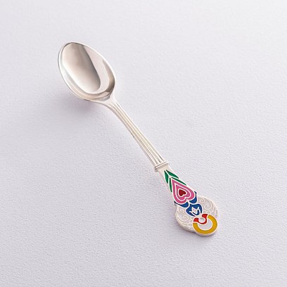 Серебряная ложка с эмалью 990071a