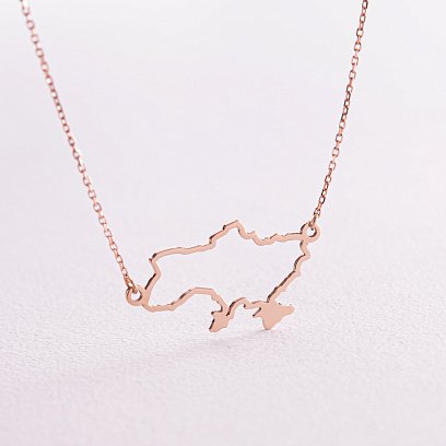 Колье "Карта Украины" в красном золоте 4034ч