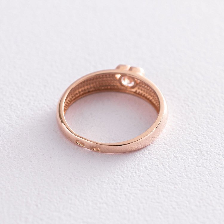 Золотое кольцо Сердце с фианитом к06588 от ювелирного магазина Оникс - 2