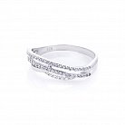 Срібний перстень з фіанітами Україна (родій) 111298 от ювелирного магазина Оникс - 1