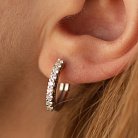 Золоті сережки - кільця з діамантами 314261121 от ювелирного магазина Оникс - 3