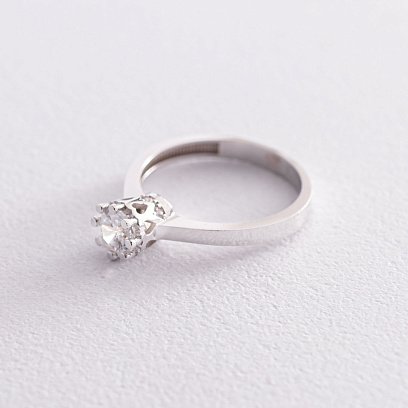 Золотое помолвочное кольцо "Корона" с фианитом к06060 №5