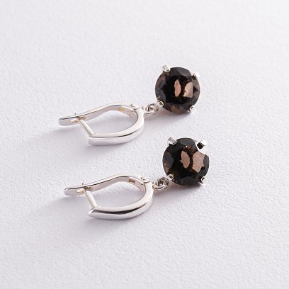 Срібні сережки "Захоплення" (димчастий кварц) 123011 №3