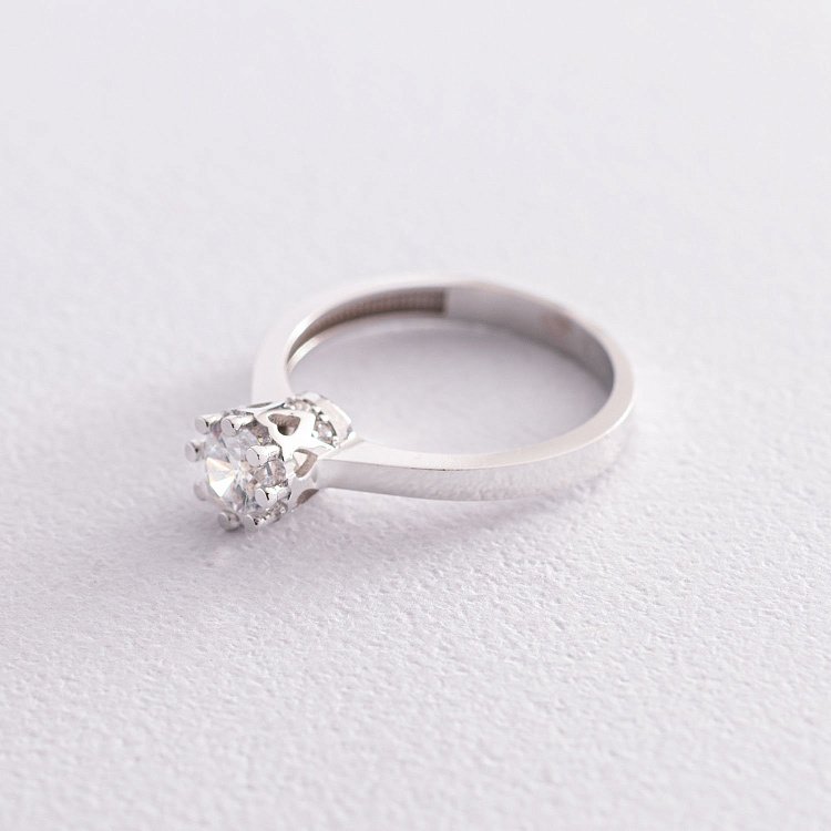 Золотое помолвочное кольцо "Корона" с фианитом к06060 - 4 Золотое помолвочное кольцо "Корона" с фианитом к06060 от ювелирного магазина Оникс - 4