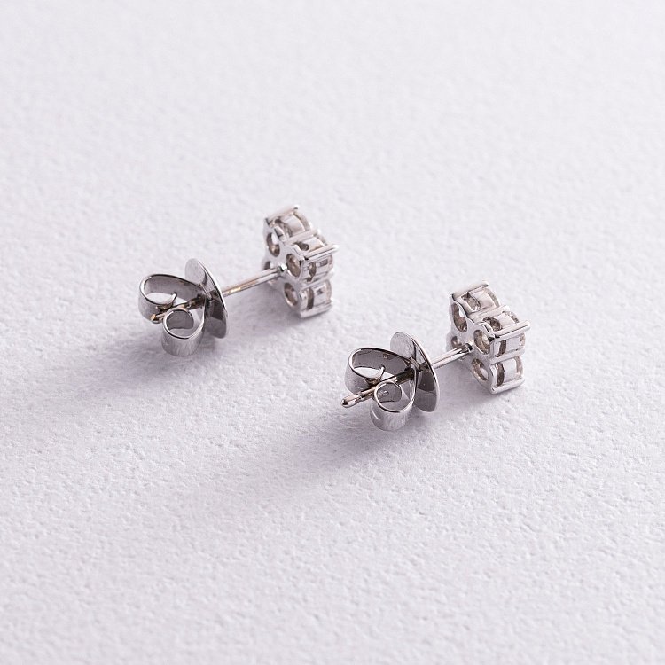 Золотые серьги - пусеты с бриллиантами сб0090cha - 3 Золотые серьги - пусеты с бриллиантами сб0090cha от ювелирного магазина Оникс - 3