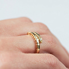 Кольцо "Змея" в желтом золоте (фианиты) к08307 от ювелирного магазина Оникс - 4