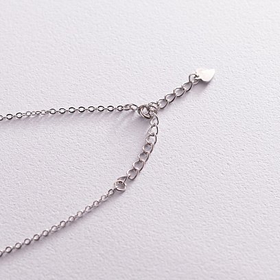 Серебряное колье "Крестик" с фианитами 181176 №4