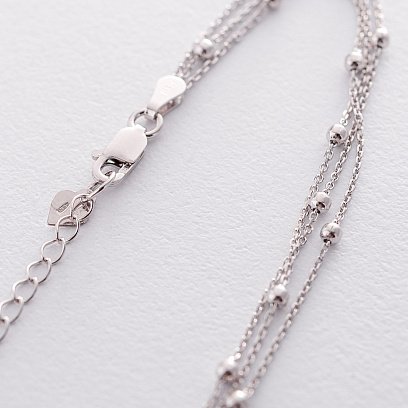 Срібний браслет з кульками (потрійний) 141389 №2