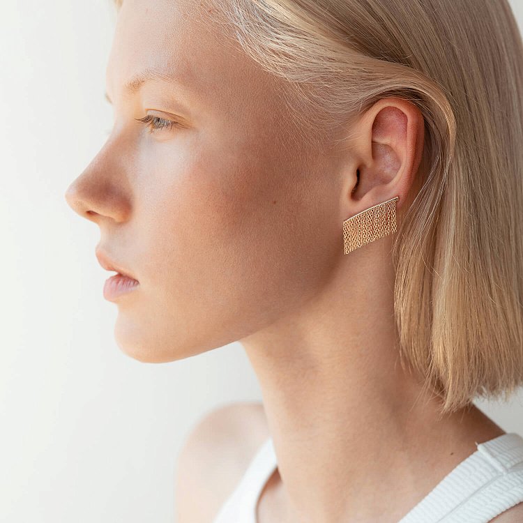 Золоті сережки - клаймбери "Камілла" з ланцюжками с07965 від ювелірного магазину Онікс - 10