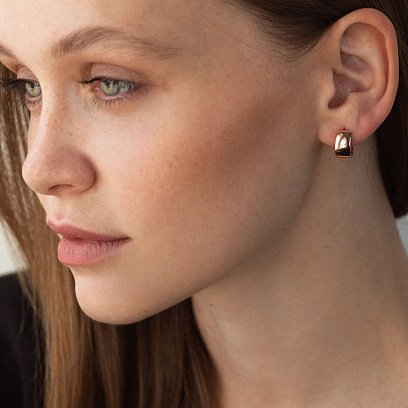 Серьги - кольца в красном золоте с06961 №4