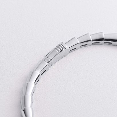 Кольє "Змія" у білому золоті (фіаніти) кол02628 №4