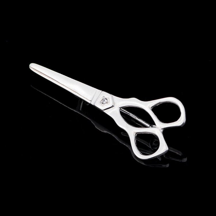 Серебряная брошь "Ножницы" (фианит) 16094 от ювелирного магазина Оникс