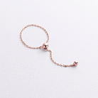 Кольцо "Шарик на цепочке" в красном золоте к08110 от ювелирного магазина Оникс