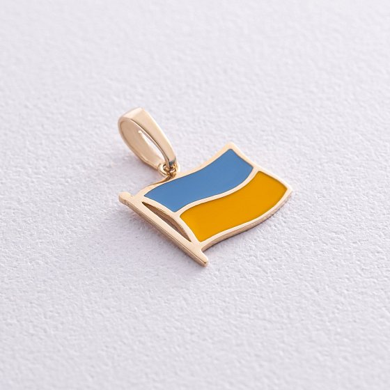 Подвеска "Флаг Украины" в желтом золоте п03780