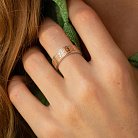 Обручальное кольцо "Вышиванка" в красном и белом золоте 223822400 от ювелирного магазина Оникс - 1